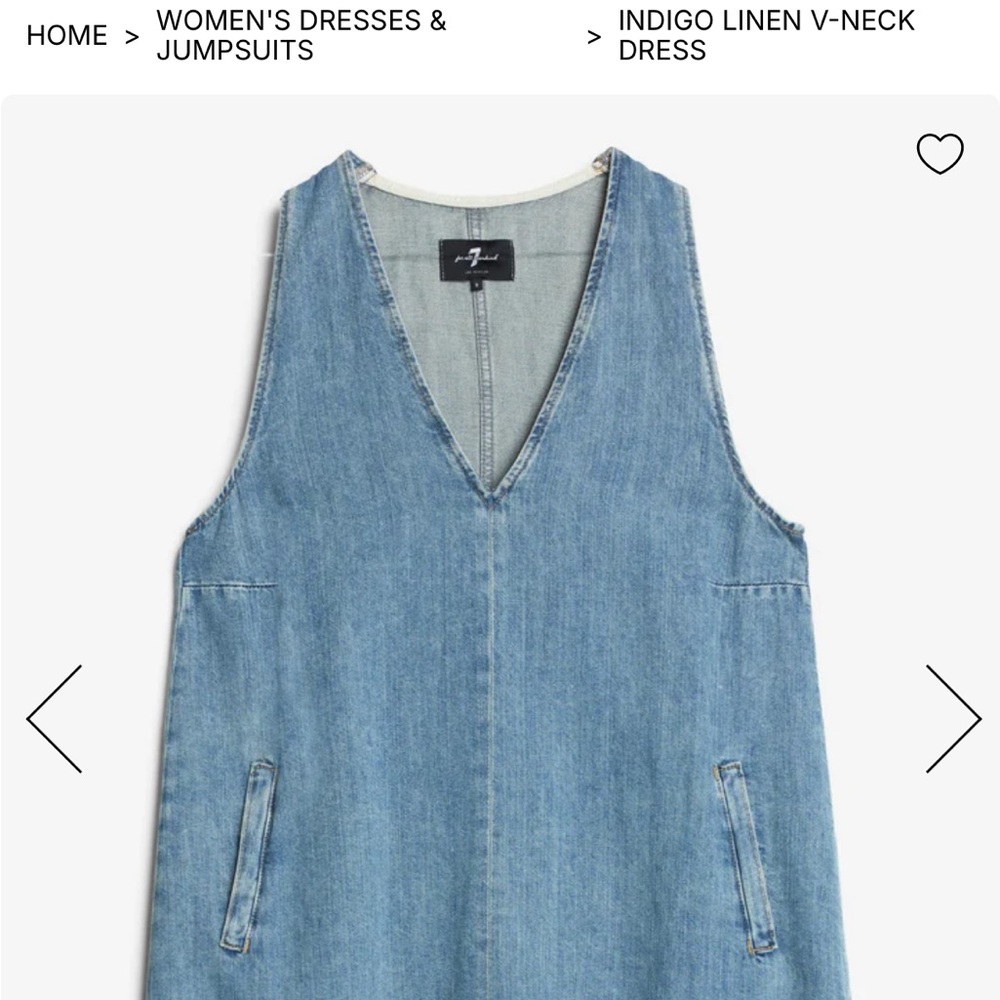 7 for all mankind denim sleeveless Dress - Picture 4 of 8